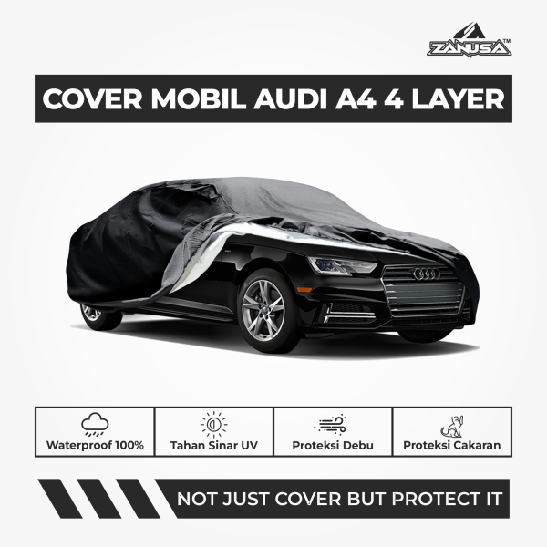 Cover Mobil Audi A4 4 Layer Selimut Waterproof Anti Panas UV Sarung Mobil Outdoor