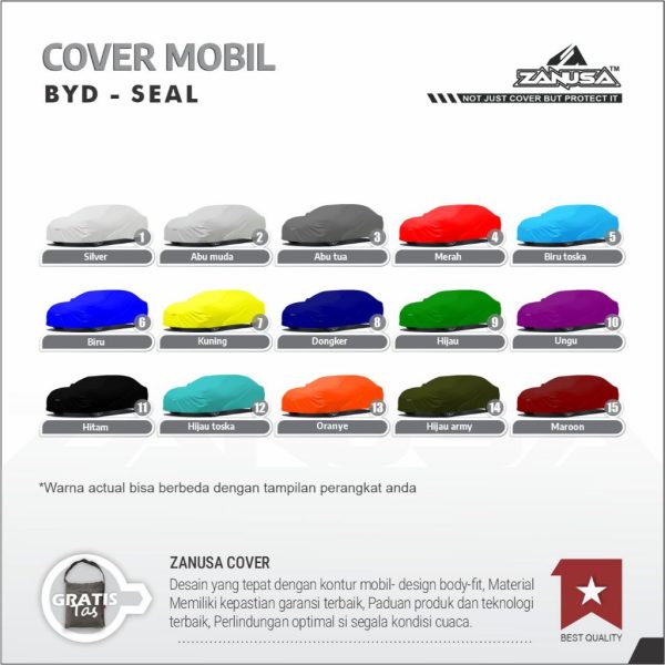 Cover Mobil BYD SEAL Variasi Selimut Waterproof Anti Panas UV Sarung Mobil Outdoor