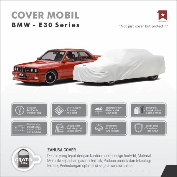 Cover Mobil BMW E30 Series Full Outdoor Selimut Waterproof Anti Panas UV Sarung Mobil Outdoor