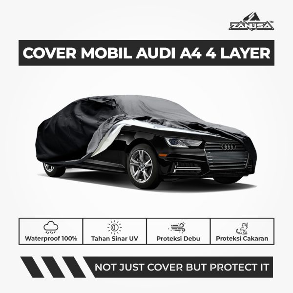 Cover Mobil Audi A4 4 Layer Selimut Waterproof Anti Panas UV Sarung Mobil Outdoor