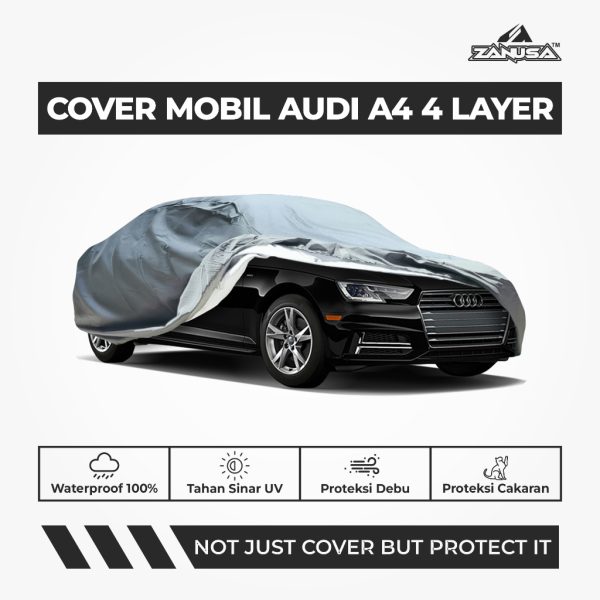 Cover Mobil Audi A4 4 Layer Selimut Waterproof Anti Panas UV Sarung Mobil Outdoor