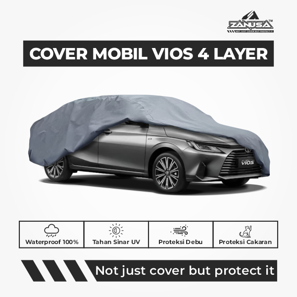 Cover Mobil Toyota Vios 4 Layer Selimut Waterproof Anti Panas UV Sarung Mobil Outdoor
