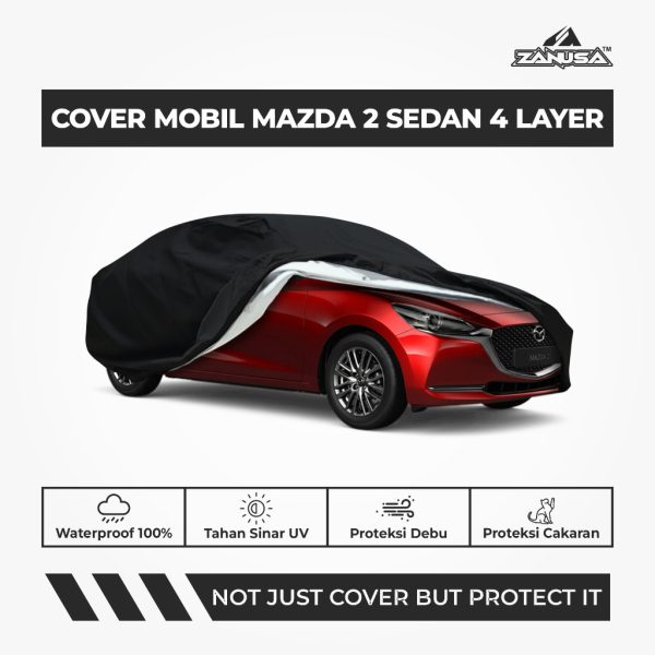 Cover Mobil Mazda 2 Sedan 4 Layer Selimut Waterproof Anti Panas UV Sarung Mobil Outdoor
