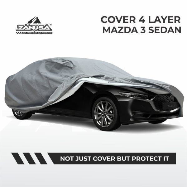 Cover Mobil Mazda 3 Sedan 4 Layer Selimut Waterproof Anti Panas UV Sarung Mobil Outdoor